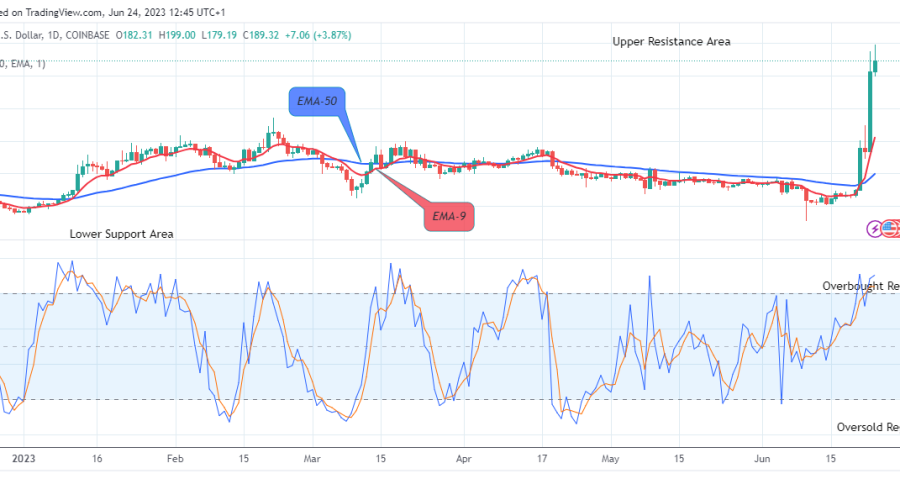 Bitcoin Cash (BCHUSD) Remains Strongly Bullish at the $199.00 High Value