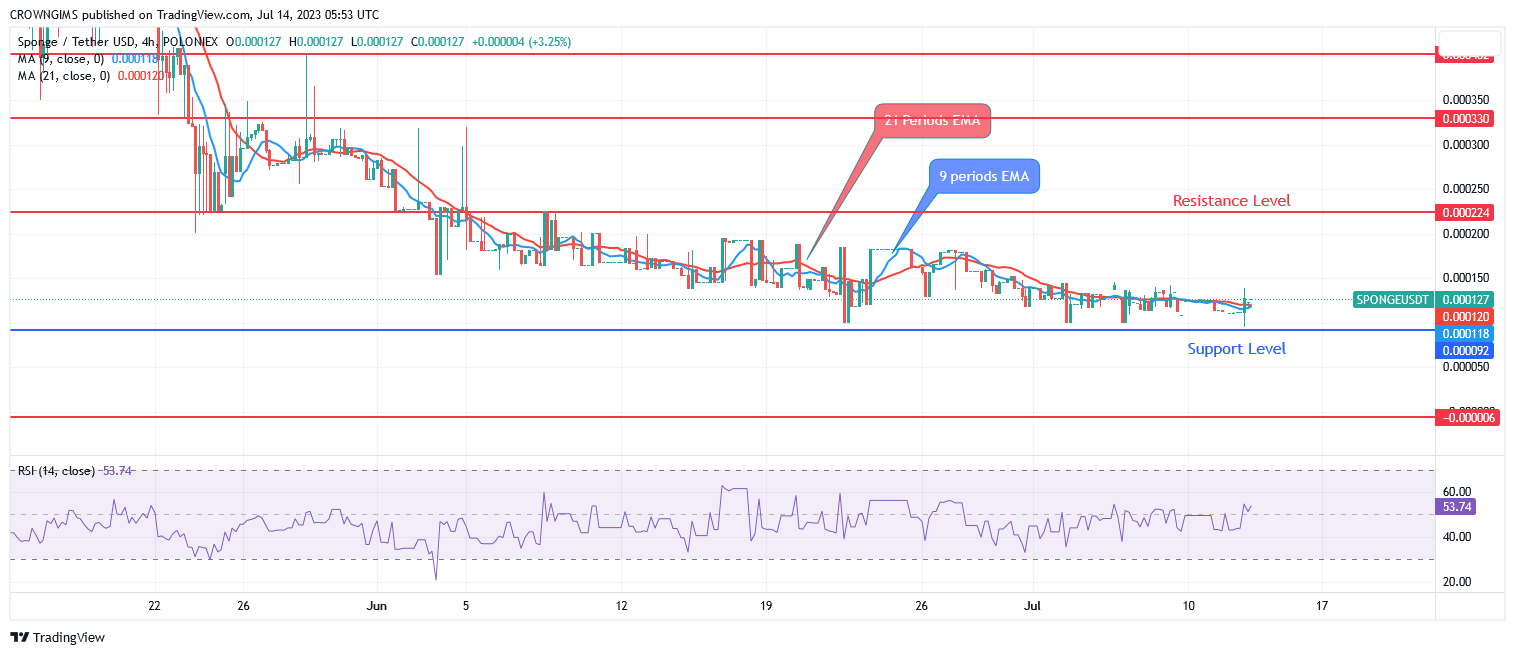 Sponge (SPONGEUSDT) Price: It Will Take Few Hours to Rise to $0.00087 Level