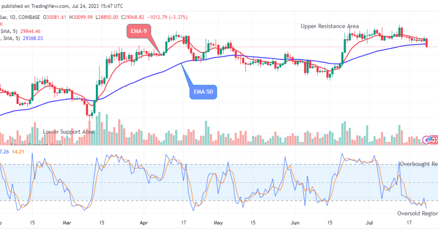 Bitcoin (BTCUSD) Price to Test the $31443.67 Supply Level Soon