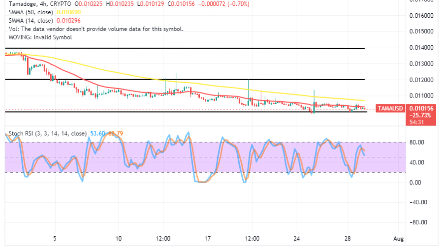 Tamadoge (TAMA/USD) Market Swings High, Touching a Support