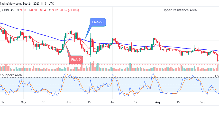 Quant (QNTUSD) Buyers Pushing Up at the $88.43 Support Level