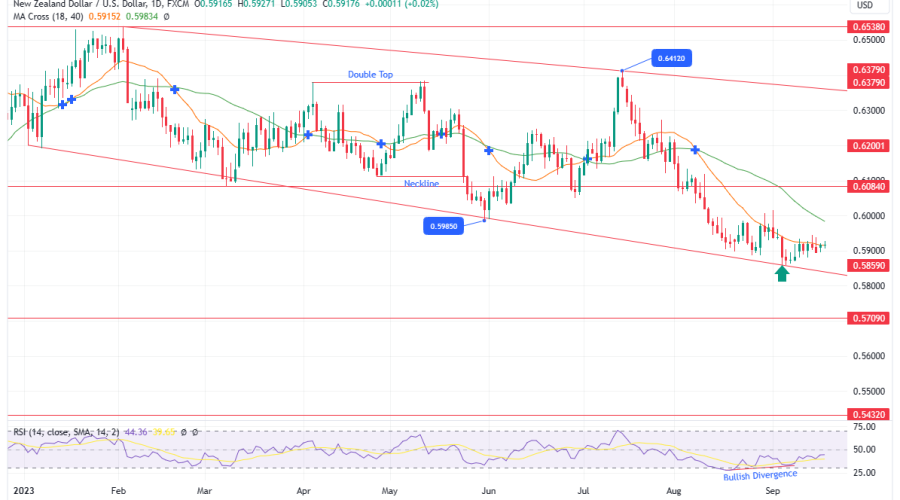 NZDUSD Expands Upward As Price Hits Support Of The Bearish Channel