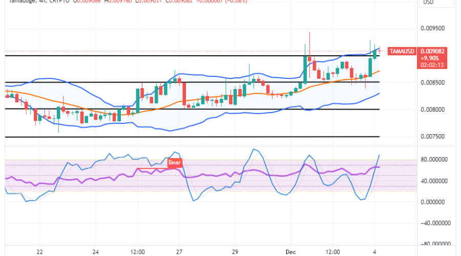 Tamadoge (TAMA/USD) Price Inverts at $0.009, Resetting Hikes