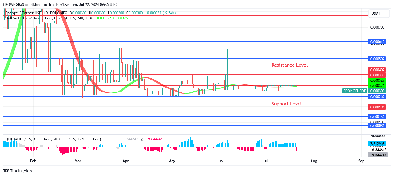 Sponge (SPONGEUSDT) Price Recently Dropped to $0.000262 Level