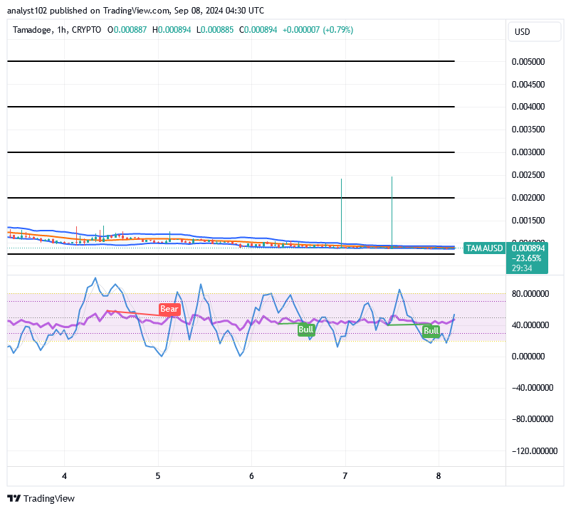 Tamadoge (TAMA/USD) Market Holds a Base, Tending Spikes