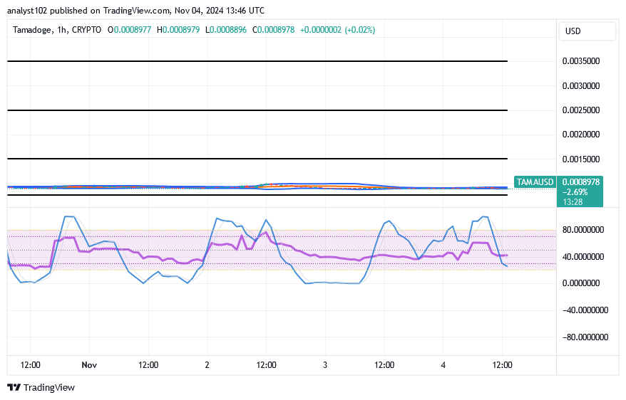 Tamadoge (TAMA/USD) Trade Holds Down, Re-building Spikes