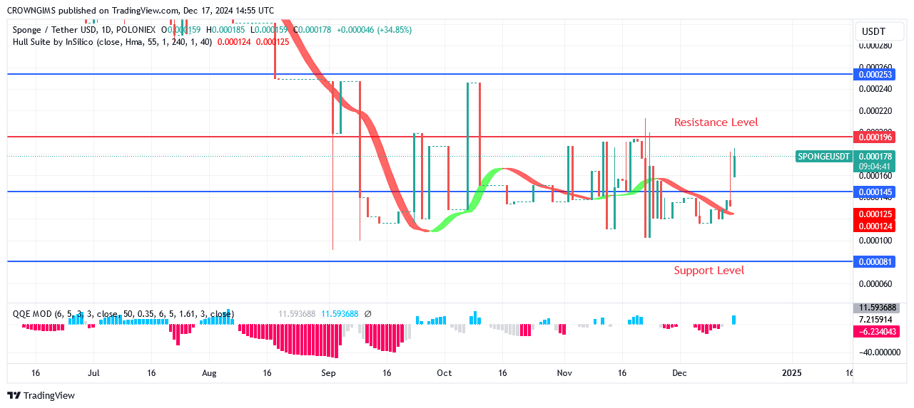 Sponge Price Is Targeting $0.000330 Highs