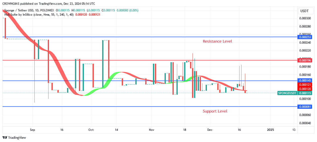 Sponge Price May Break Up $0.000196 Level